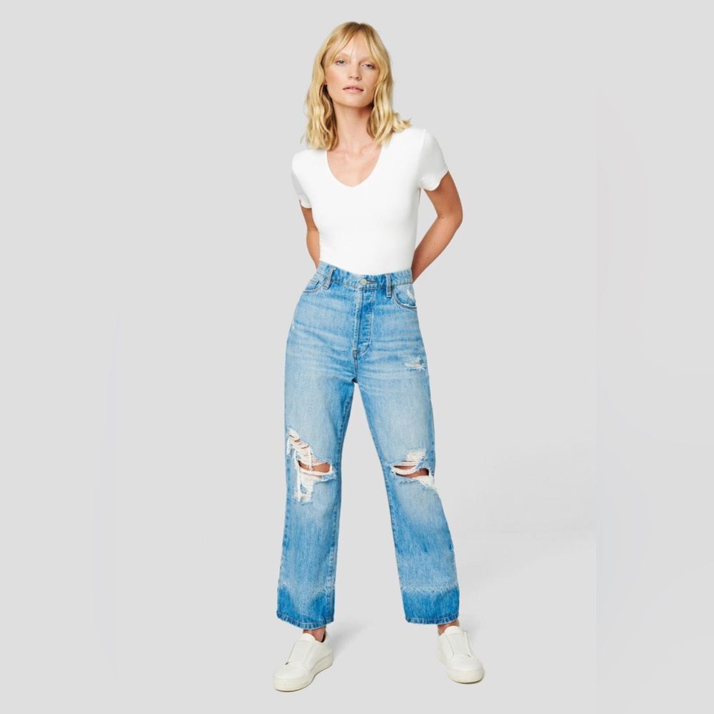 NWT Blank NYC The Baxter Ribcage Straight Leg Distressed Jeans Size 25 #224